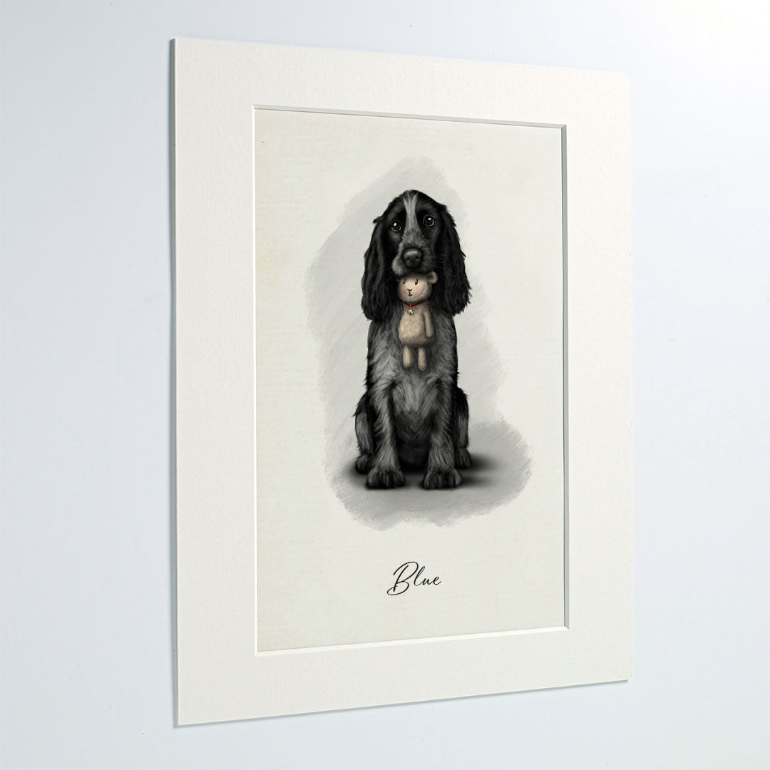 Personalised Blue Roan Cocker Spaniel - Mounted