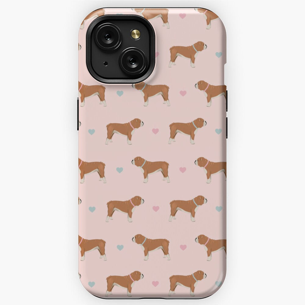 Red and White Bulldogs iPhone Tough Case