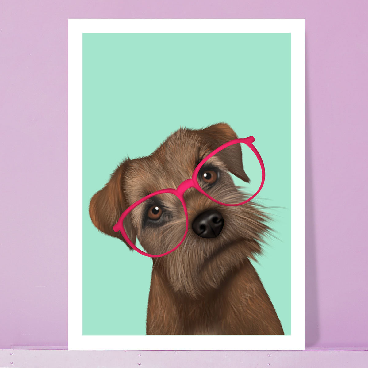 Border Terrier in Glasses Card