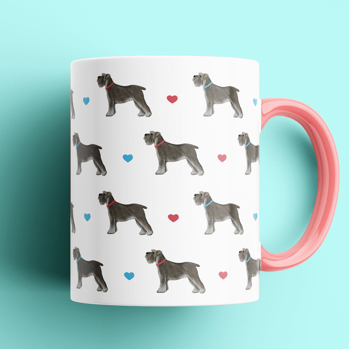 Miniature Schnauzers and Hearts Patterned Mug