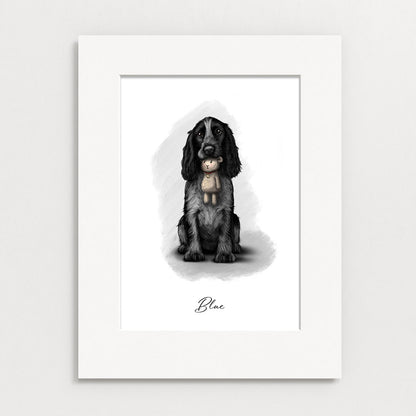 Personalised Blue Roan Cocker Spaniel - Mounted