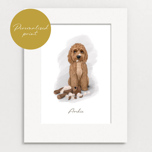 Personalised Cockapoo - "It wasn't me" - Mounted