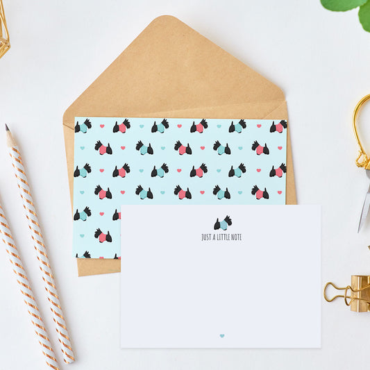 Scottish Terrier and Hearts Notecard Set