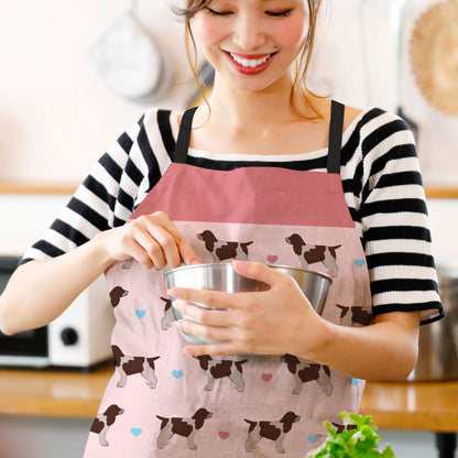 Chocolate Roan Cocker Spaniels and Hearts Apron