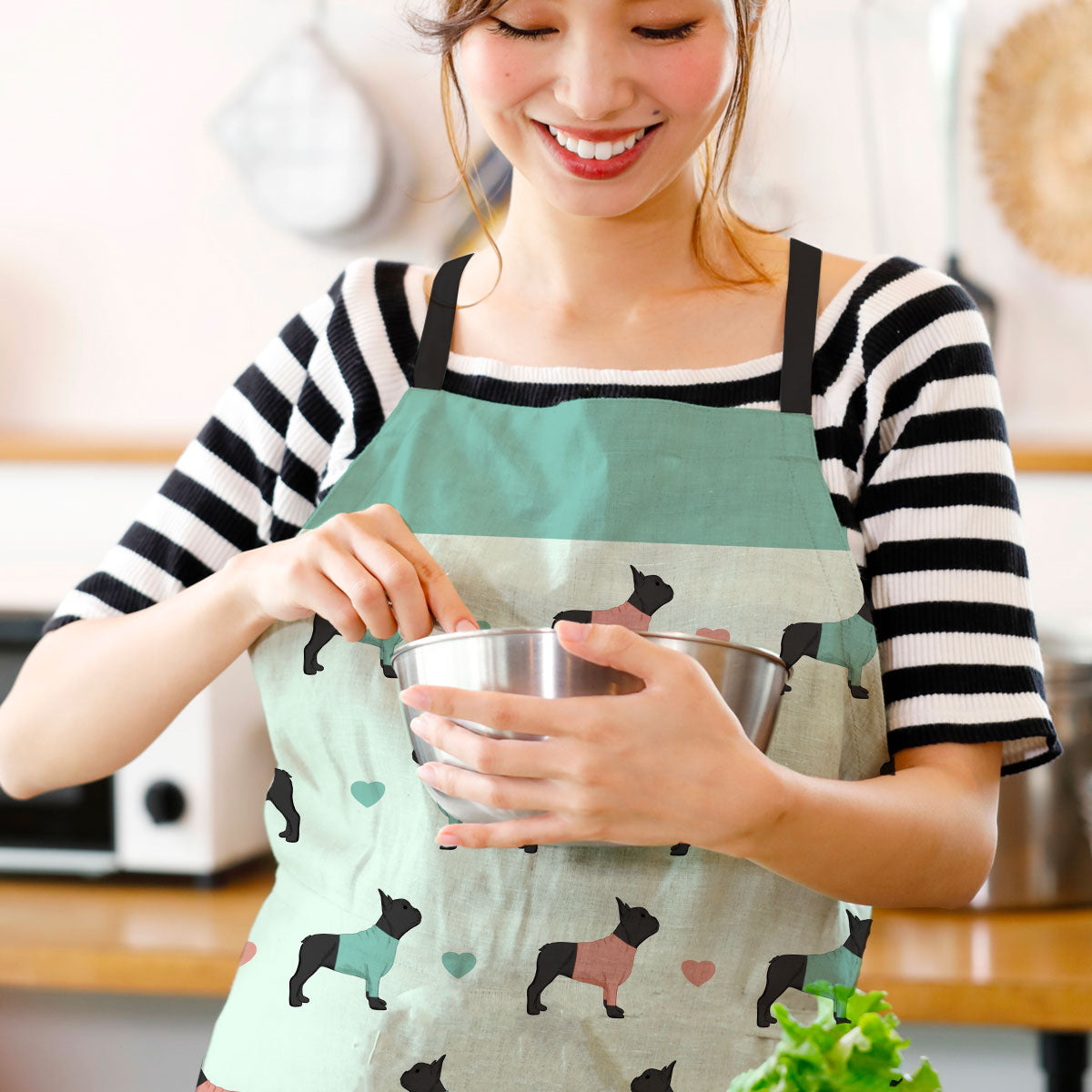 French bulldogs and Hearts Apron